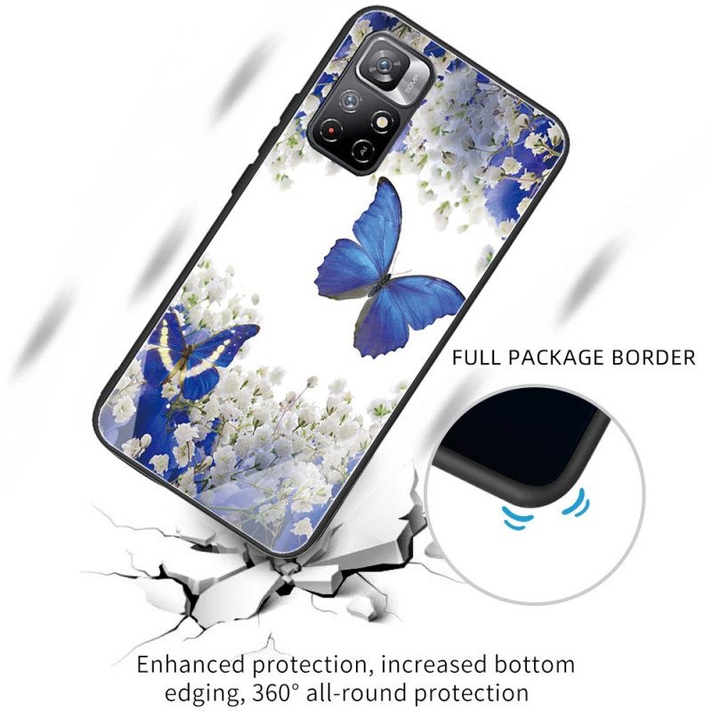 Kuori Poco M4 Pro 5G Butterflies Design Karkaistu Lasi