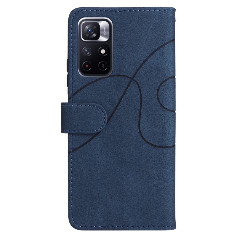 Nahkakotelo Poco M4 Pro 5G Kaksisävyinen Signature Faux Leather