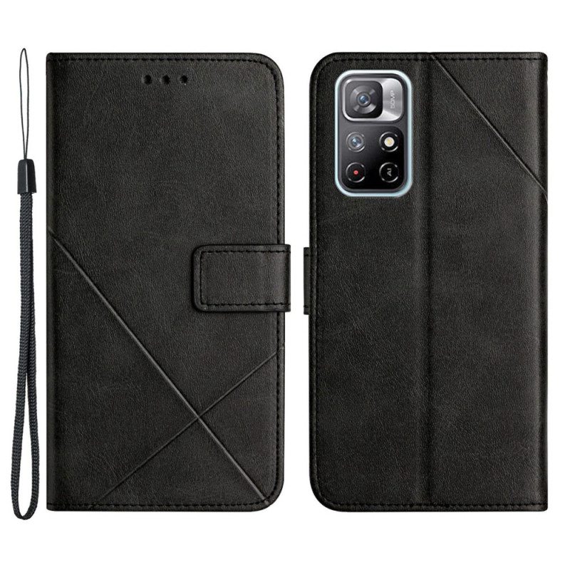 Nahkakotelo Poco M4 Pro 5G X Design Geo Leather Style