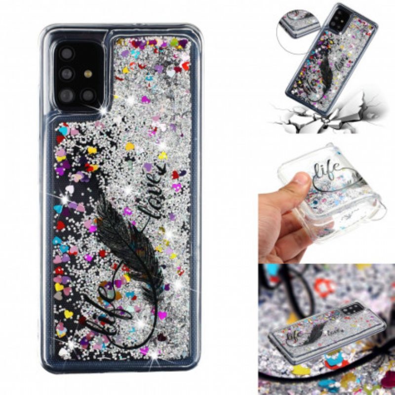 Case Samsung Galaxy A52 4G / A52 5G / A52s 5G Life & Love Paljetteja