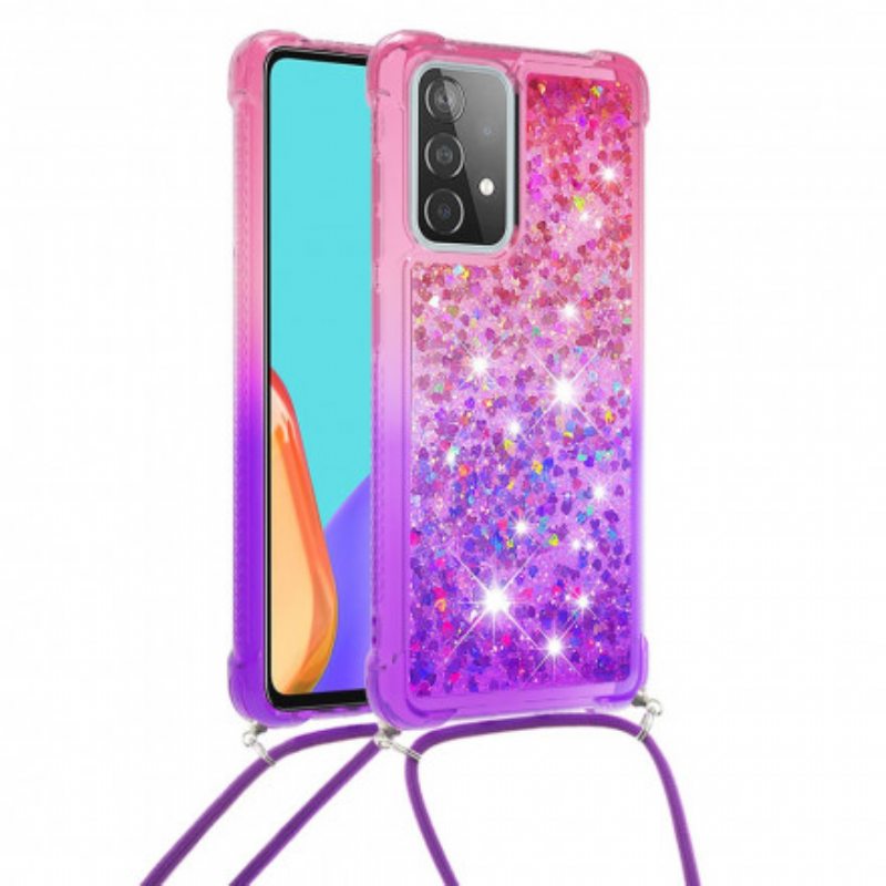 Case Samsung Galaxy A52 4G / A52 5G / A52s 5G Silikonipaljetteja Ja Johto