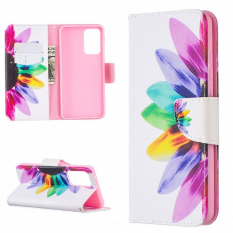 Flip Case Samsung Galaxy A52 4G / A52 5G / A52s 5G Akvarelli Kukka