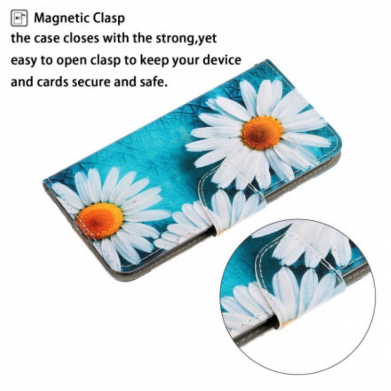 Flip Case Samsung Galaxy A52 4G / A52 5G / A52s 5G Suojaketju Kuori Thong Daisies