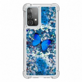 Kuori Samsung Galaxy A52 4G / A52 5G / A52s 5G Glitter Blue Perhoset