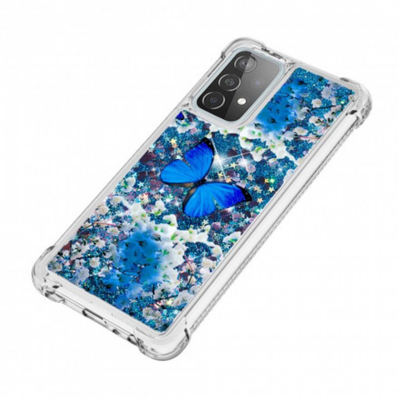 Kuori Samsung Galaxy A52 4G / A52 5G / A52s 5G Glitter Blue Perhoset