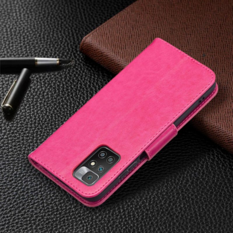 Flip Case Xiaomi Redmi 10 Suojaketju Kuori Perhosille Painettu Olkahihna