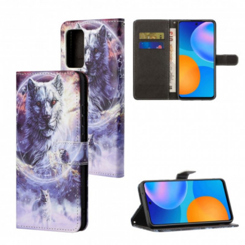 Flip Case Xiaomi Redmi 10 Susi Talvella Kaulanauhan Kanssa