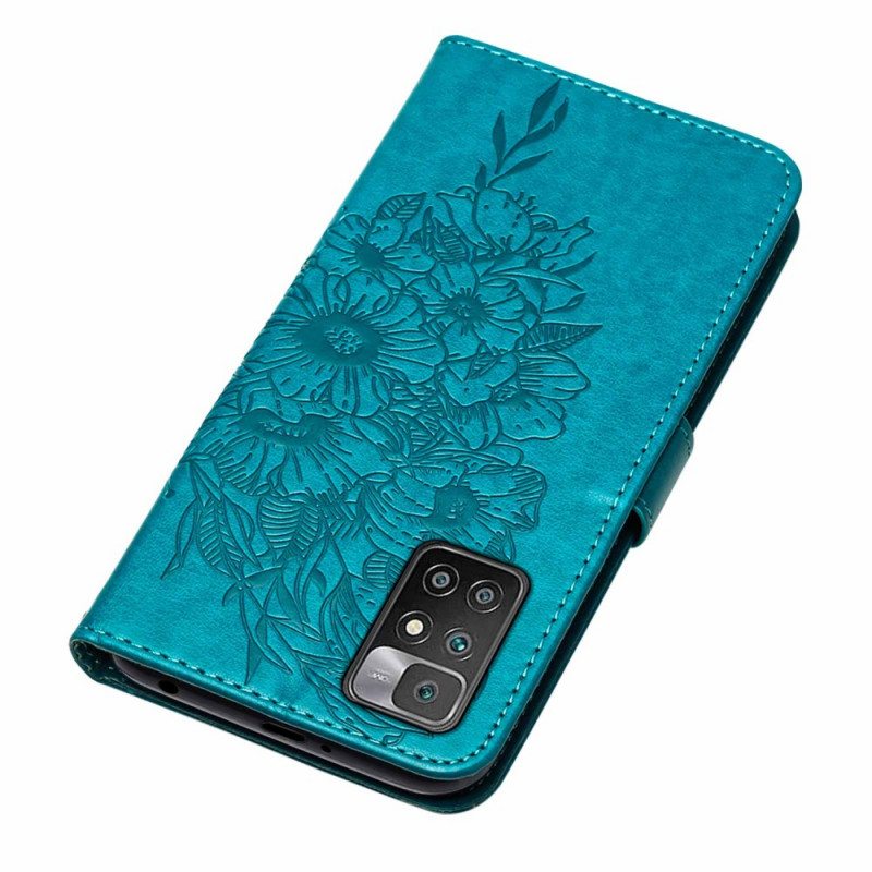 Kotelot Xiaomi Redmi 10 Butterfly Design Kaulanauhalla