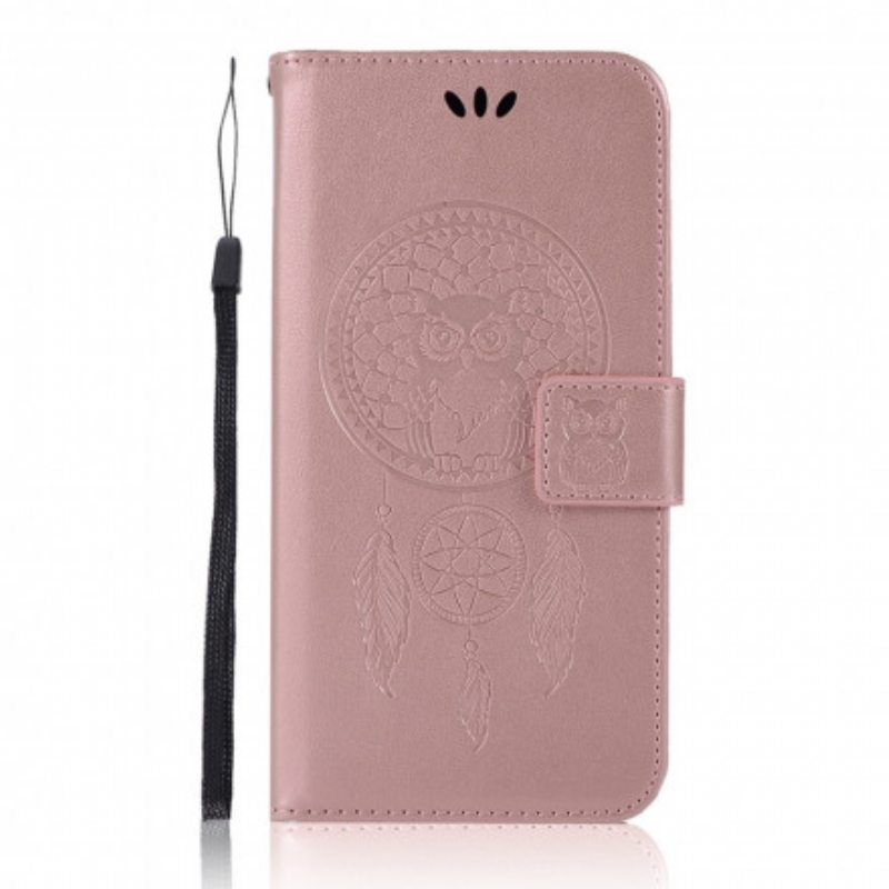 Kotelot Xiaomi Redmi 10 Nahkaefekti Dreamcatcher Owl