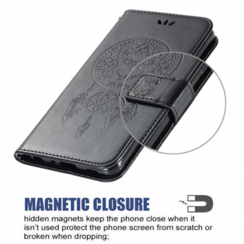 Kotelot Xiaomi Redmi 10 Nahkaefekti Dreamcatcher Owl