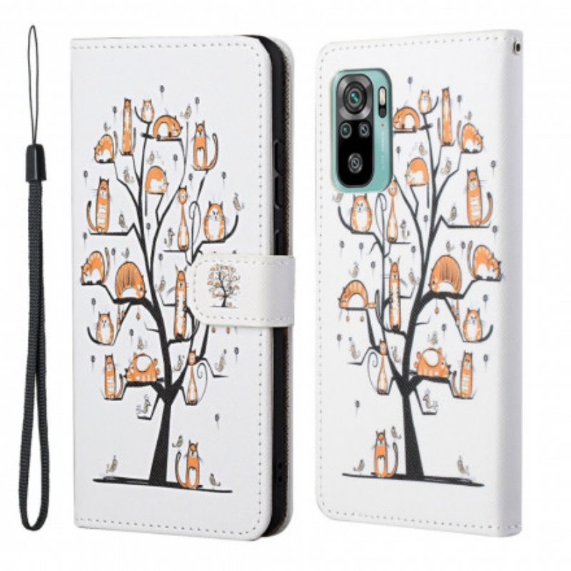 Kotelot Xiaomi Redmi 10 Suojaketju Kuori Funky Cats Hihnalla