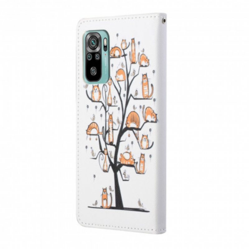 Kotelot Xiaomi Redmi 10 Suojaketju Kuori Funky Cats Hihnalla