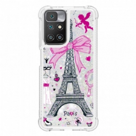 Kuori Xiaomi Redmi 10 Eiffel-tornin Paljetteja