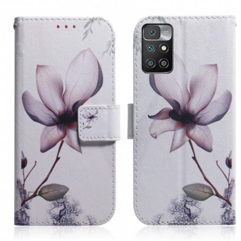 Nahkakotelo Xiaomi Redmi 10 Flower Dusty Pink