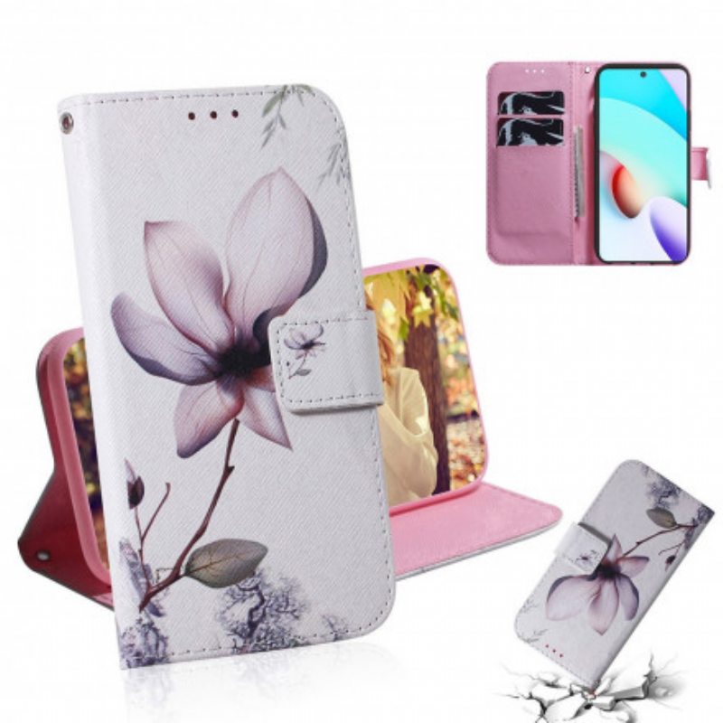 Nahkakotelo Xiaomi Redmi 10 Flower Dusty Pink