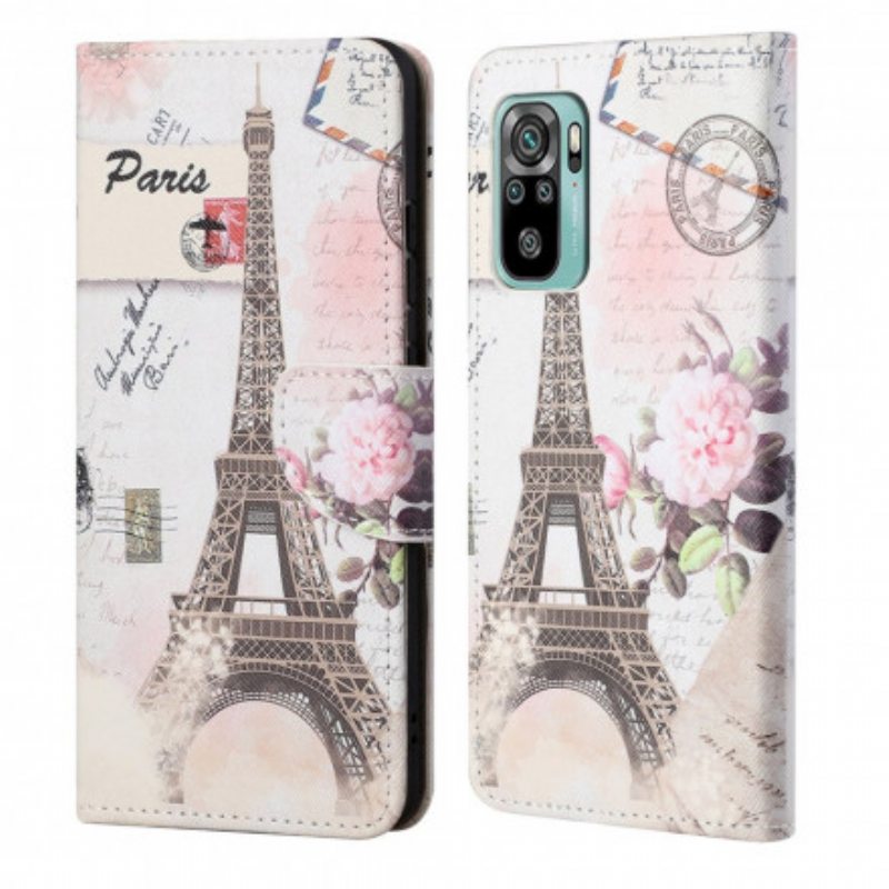 Nahkakotelo Xiaomi Redmi 10 Retro Eiffel-torni