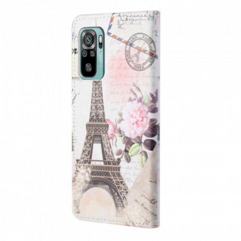 Nahkakotelo Xiaomi Redmi 10 Retro Eiffel-torni