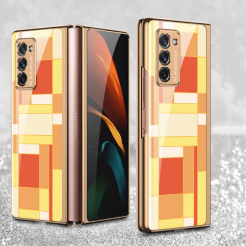 Case Samsung Galaxy Z Fold 2 Gkk Värillinen Design Karkaistu Lasi