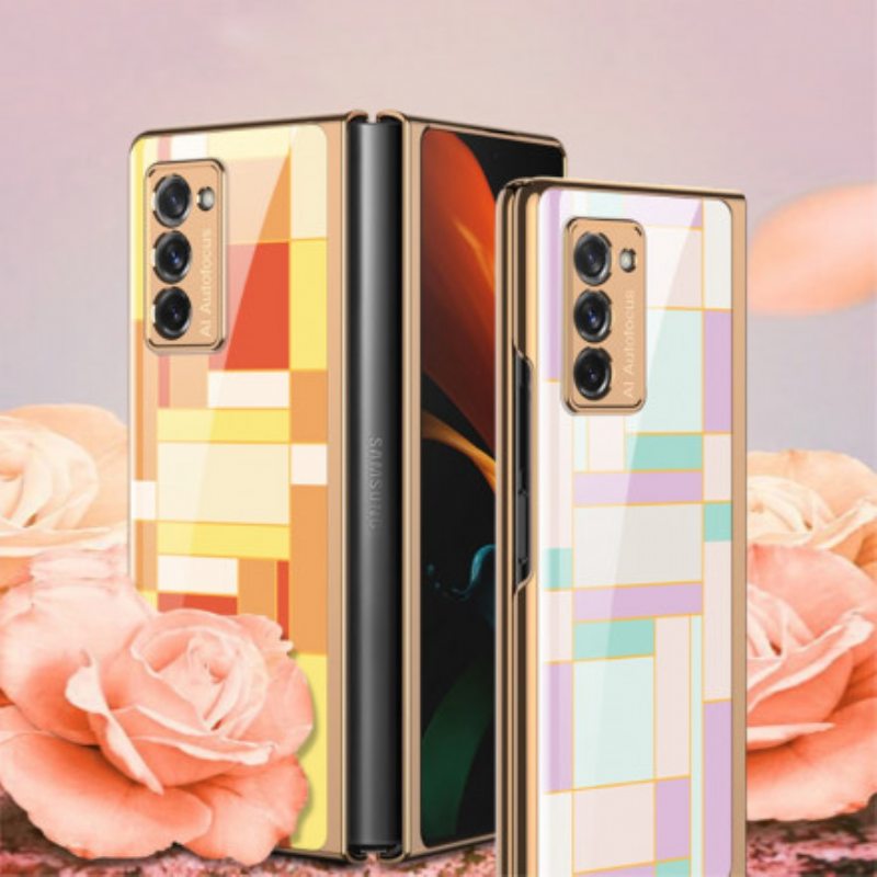 Case Samsung Galaxy Z Fold 2 Gkk Värillinen Design Karkaistu Lasi