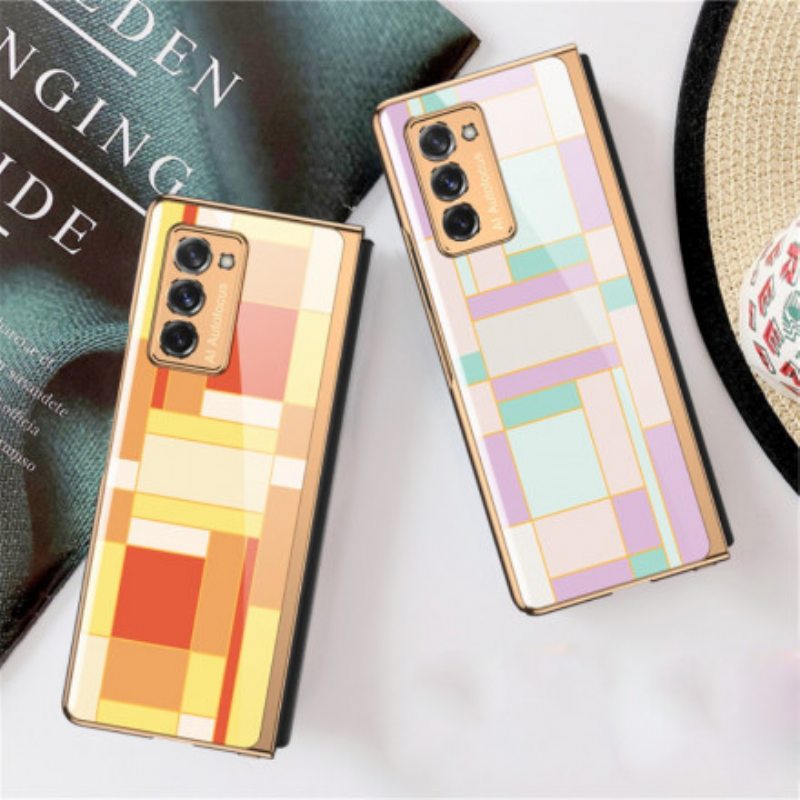 Case Samsung Galaxy Z Fold 2 Gkk Värillinen Design Karkaistu Lasi