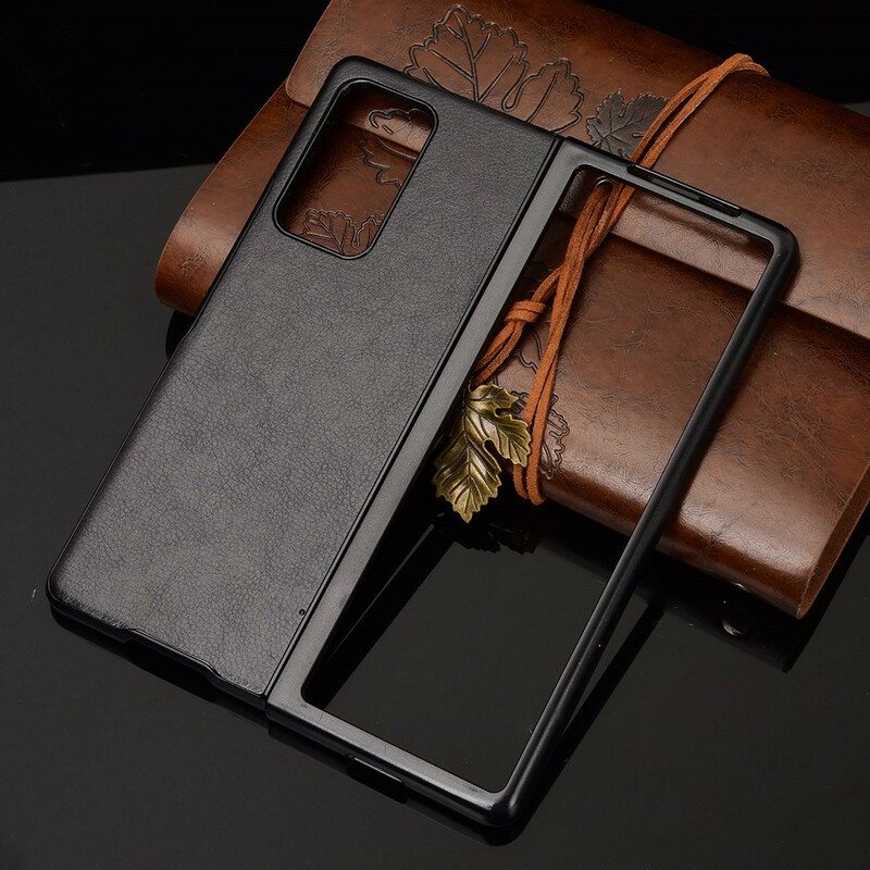 Case Samsung Galaxy Z Fold 2 Litsi Tekonahkaa