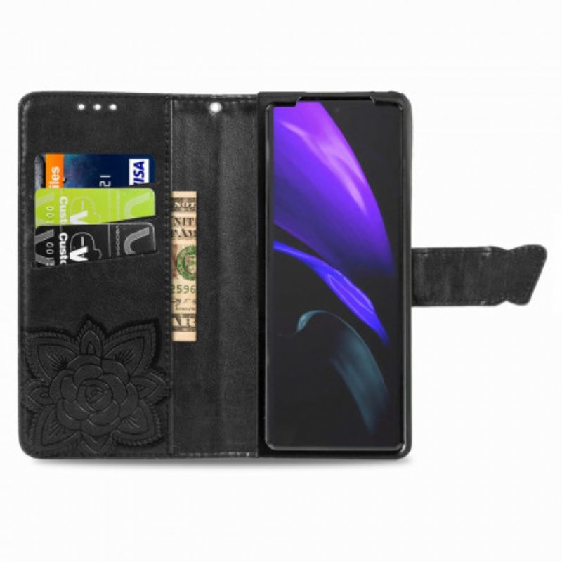 Kotelot Samsung Galaxy Z Fold 2 Butterfly Design Kaulanauhalla