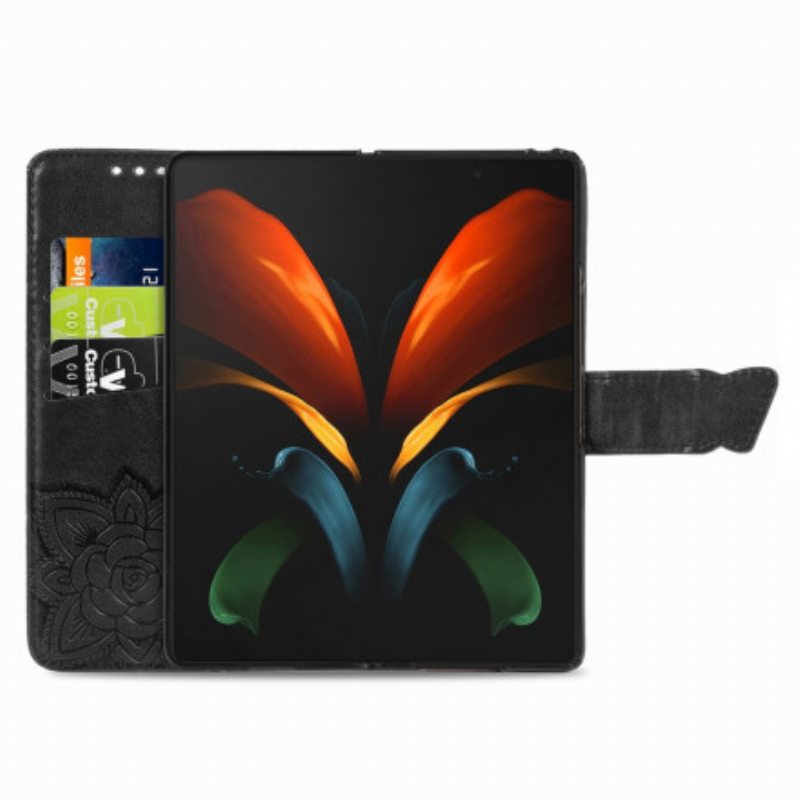 Kotelot Samsung Galaxy Z Fold 2 Butterfly Design Kaulanauhalla