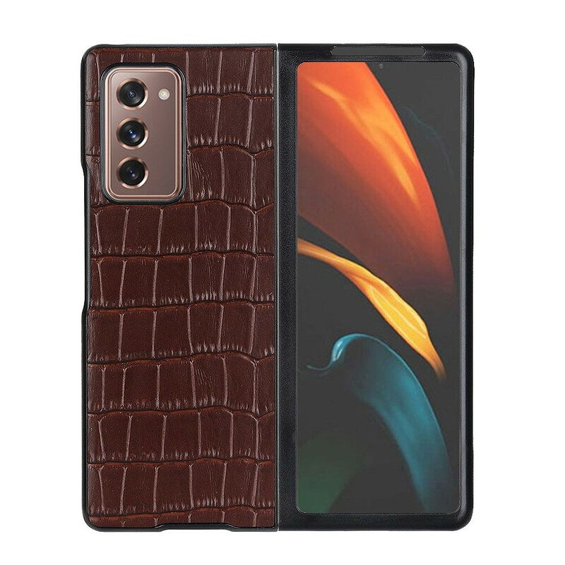 Kuori Samsung Galaxy Z Fold 2 Aitoa Krokotiilin Nahkaa