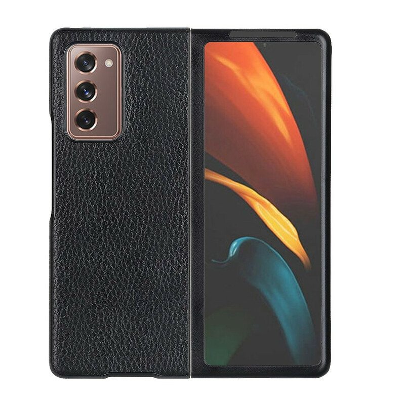 Kuori Samsung Galaxy Z Fold 2 Aitoa Teksturoitua Litsi-nahkaa