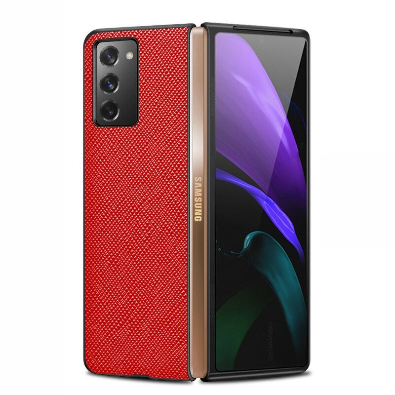 Kuori Samsung Galaxy Z Fold 2 Teksturoitu Aito Nahka