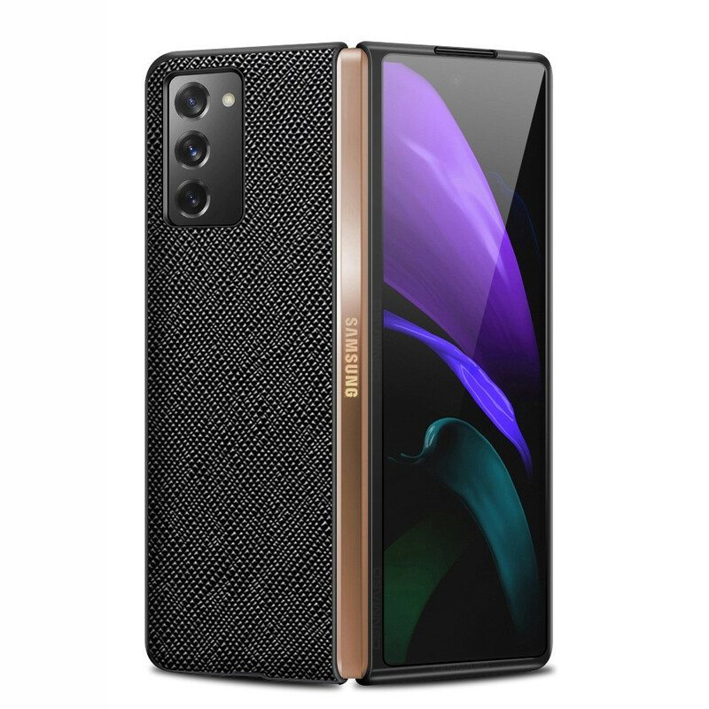 Kuori Samsung Galaxy Z Fold 2 Teksturoitu Aito Nahka