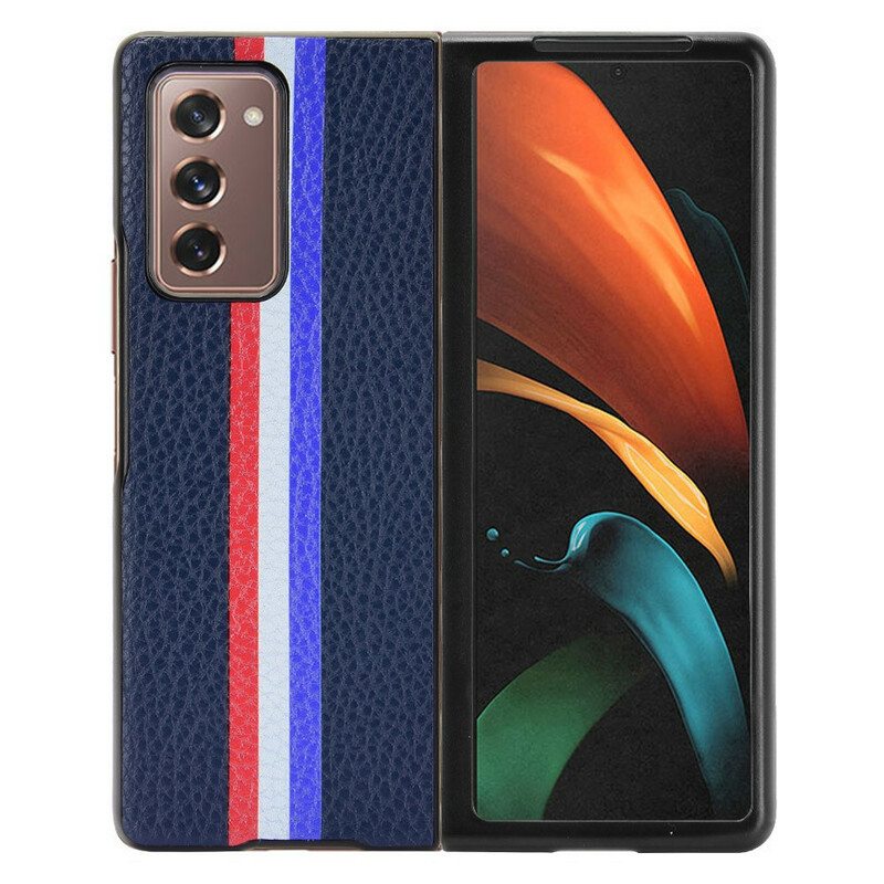 Kuori Samsung Galaxy Z Fold 2 Tricolor Litchi Keinonahkaa