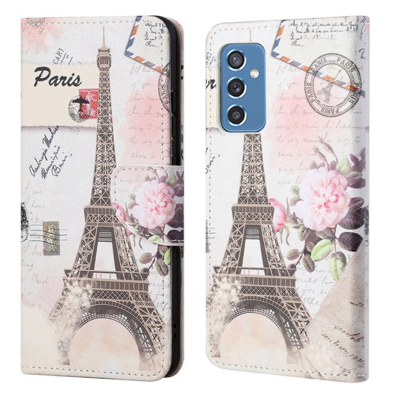 Kotelot Samsung Galaxy M52 5G Retro Eiffel-torni