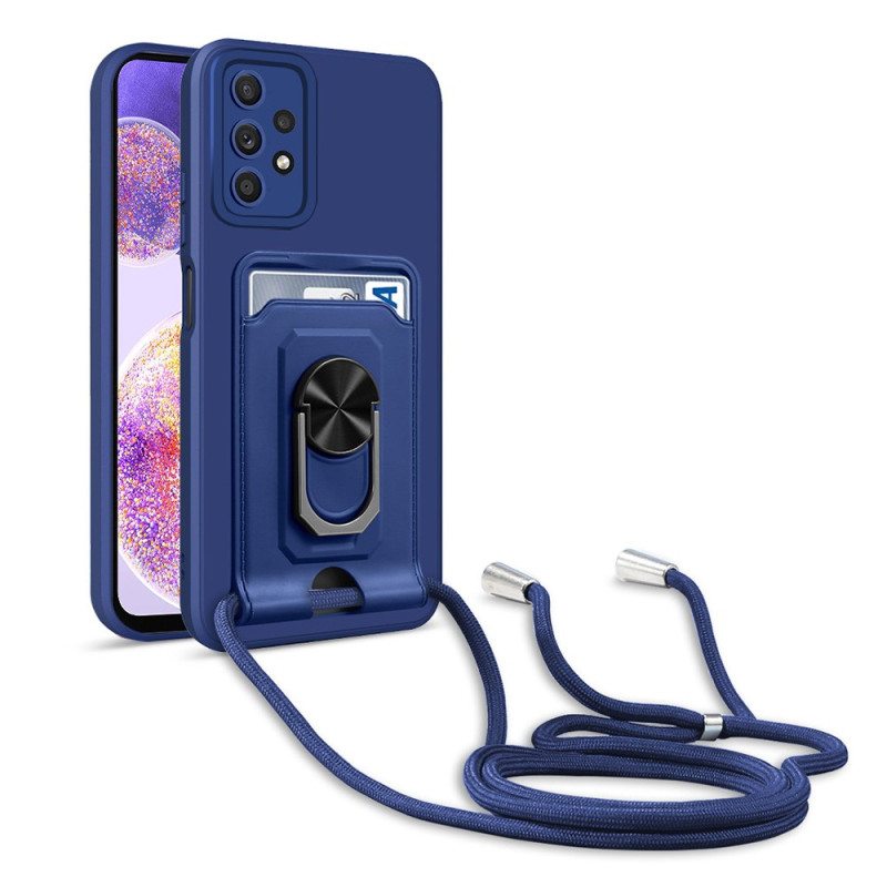 Case Samsung Galaxy A32 5G Kiristysnyörillä Korttipidike Kaulanauha Ja Teline