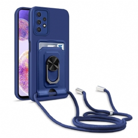 Case Samsung Galaxy A32 5G Kiristysnyörillä Korttipidike Kaulanauha Ja Teline