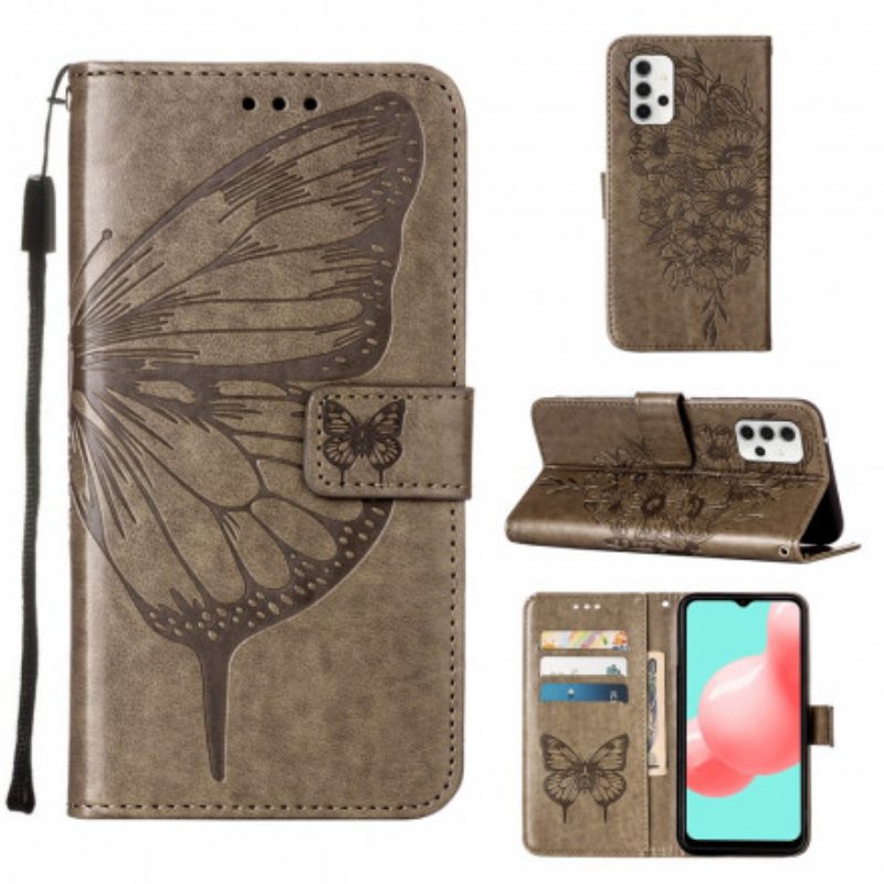 Kotelot Samsung Galaxy A32 5G Butterfly Design Kaulanauhalla