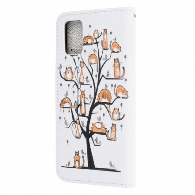 Kotelot Samsung Galaxy A32 5G Suojaketju Kuori Funky Cats Hihnalla