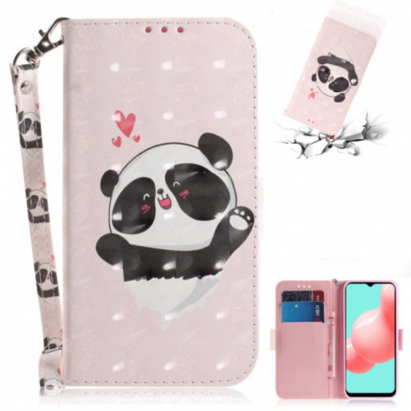 Kotelot Samsung Galaxy A32 5G Suojaketju Kuori Panda Love With Lanyard