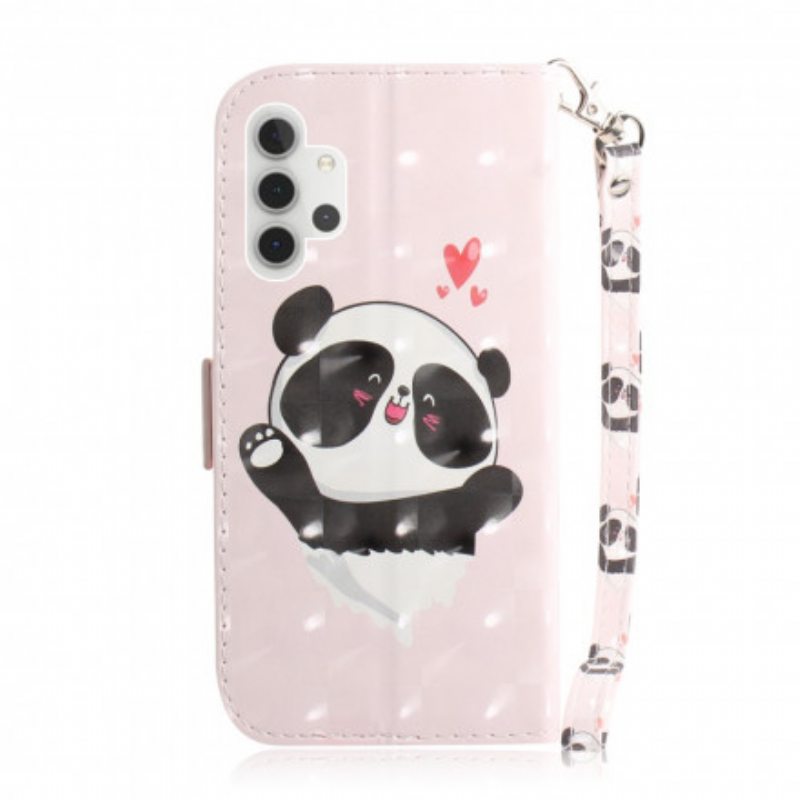 Kotelot Samsung Galaxy A32 5G Suojaketju Kuori Panda Love With Lanyard