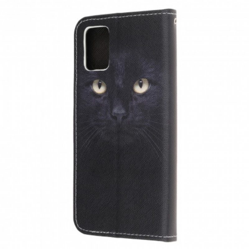 Kotelot Samsung Galaxy A32 5G Suojaketju Kuori Strappy Black Cat Eyes