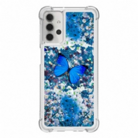 Kuori Samsung Galaxy A32 5G Glitter Blue Perhoset