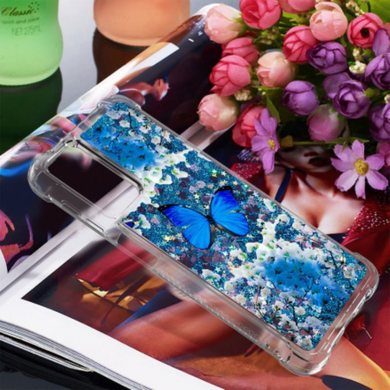 Kuori Samsung Galaxy A32 5G Glitter Blue Perhoset