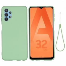 Kuori Samsung Galaxy A32 5G Nestemäinen Silikoni Kaulanauhalla