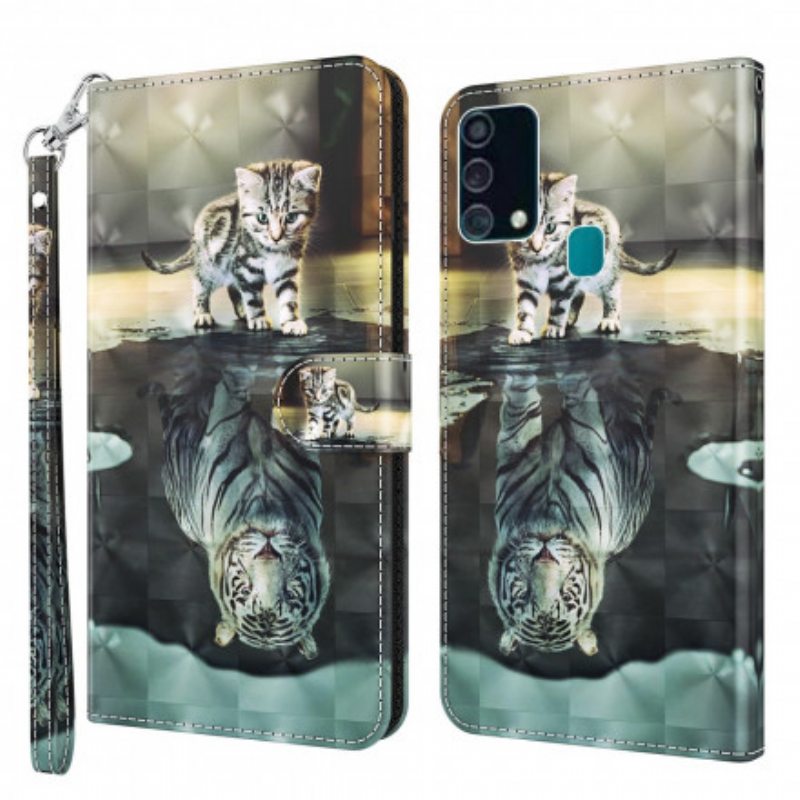 Nahkakotelo Samsung Galaxy A32 5G Valopiste Ernest The Tiger