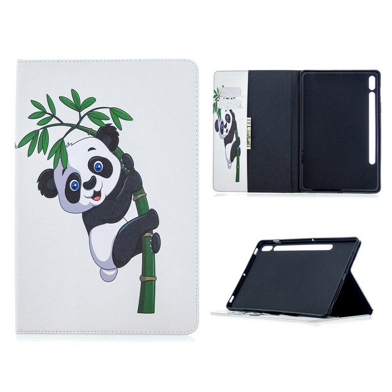 Nahkakuori Samsung Galaxy Tab S8 / Tab S7 Panda-tulostuskuvio