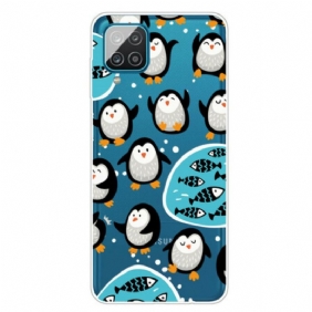 Case Samsung Galaxy M12 / A12 Pingviinit Ja Kalat