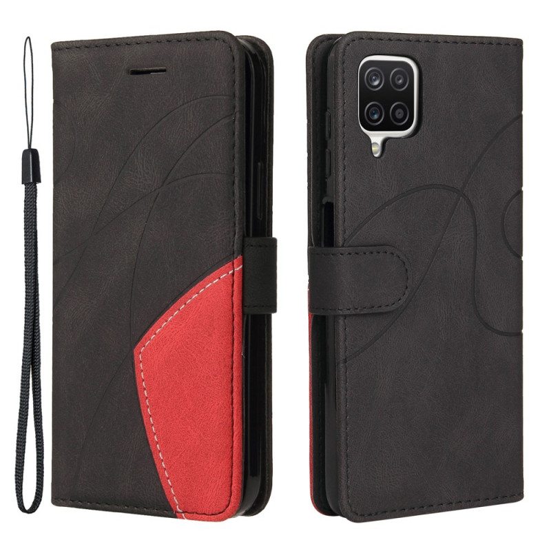 Flip Case Samsung Galaxy M12 / A12 Kaksisävyinen Signature Faux Leather