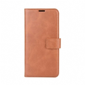 Flip Case Samsung Galaxy M12 / A12 Lasitettu Nahkaefekti