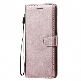 Flip Case Oppo Find X3 Lite Suojaketju Kuori Strappy Leather Effect