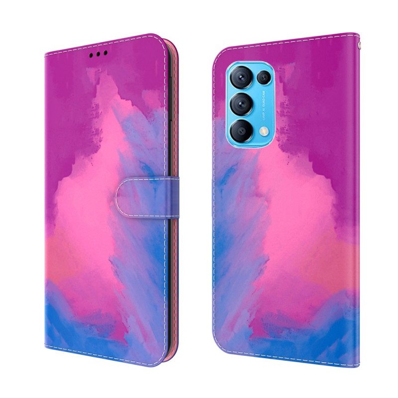 Nahkakotelo Oppo Find X3 Lite Akvarelli